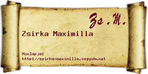 Zsirka Maximilla névjegykártya